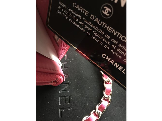 Wallet On Chain Portafoglio Chanel rosa su catena WOC - vista 4