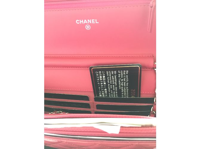 Wallet On Chain Portafoglio Chanel rosa su catena WOC - vista 5
