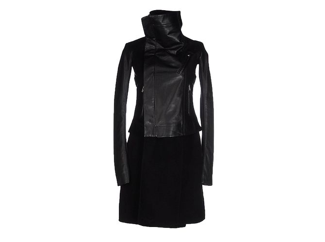 Rick Owens aus Leder und Kaschmir, Größe IT40 Schwarz - Ansicht 2