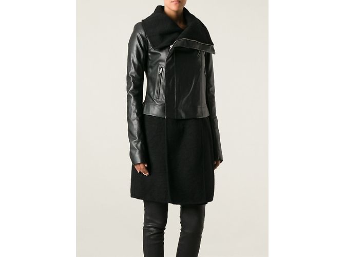 Rick Owens aus Leder und Kaschmir, Größe IT40 Schwarz - Ansicht 10