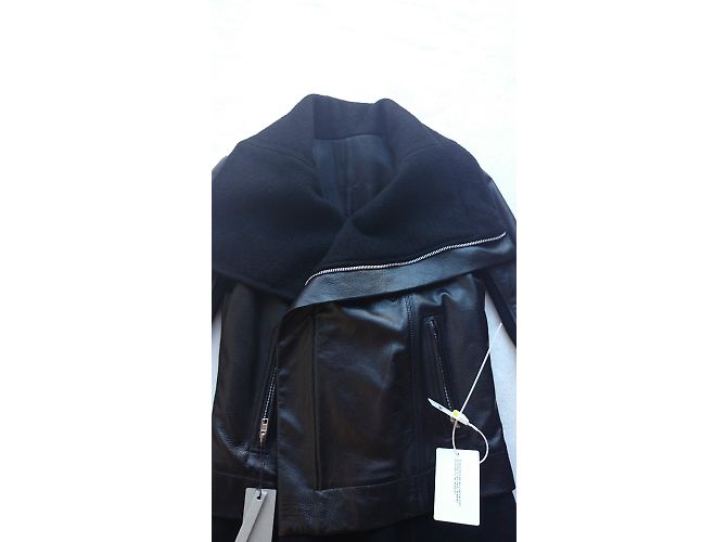 Rick Owens aus Leder und Kaschmir, Größe IT40 Schwarz - Ansicht 3