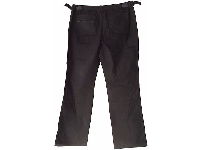 Pantalón recto de algodón recubierto negro Comptoir Des Cotonniers - vista 2
