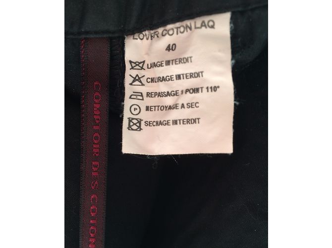 Pantalón recto de algodón recubierto negro Comptoir Des Cotonniers - vista 5