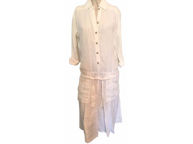 Massimo Dutti Robes Lin Blanc ref.16776 - Joli Closet