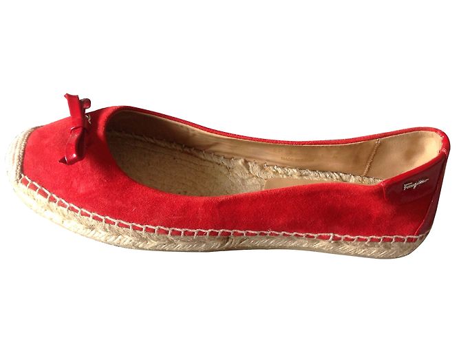 Salvatore Ferragamo Espadrilles Rot Hirschleder 41 - Ansicht 2
