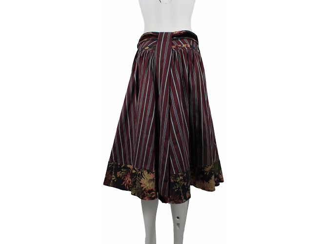Falda Kenzo Runaway Rojo Oscuro Algodón Estampado Floral Burdeos - vista 2