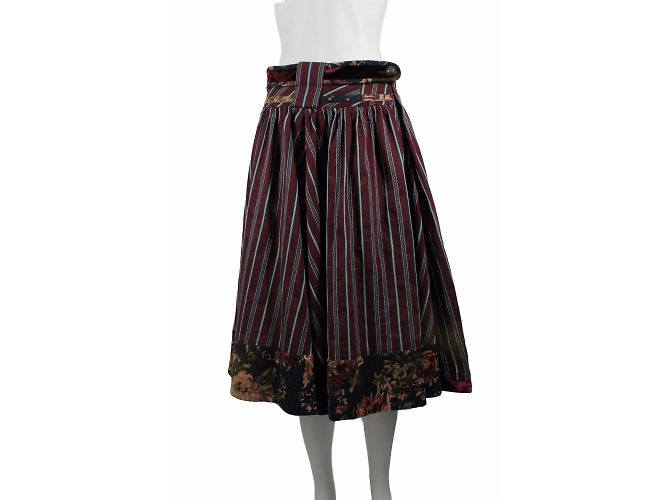 Falda Kenzo Runaway Rojo Oscuro Algodón Estampado Floral Burdeos - vista 3