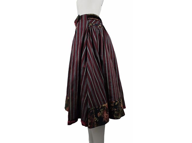 Falda Kenzo Runaway Rojo Oscuro Algodón Estampado Floral Burdeos - vista 4