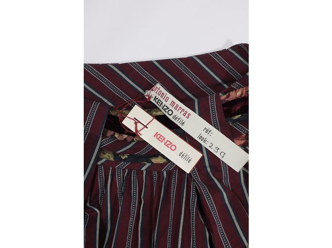 Falda Kenzo Runaway Rojo Oscuro Algodón Estampado Floral Burdeos - vista 6