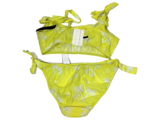 Autre Marque Traje de baño de dos piezas amarillo y blanco de algodón - vista 2
