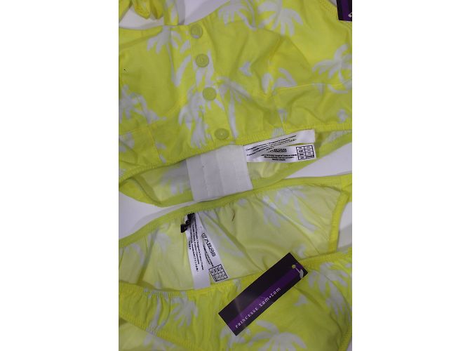 Autre Marque Traje de baño de dos piezas amarillo y blanco de algodón - vista 3