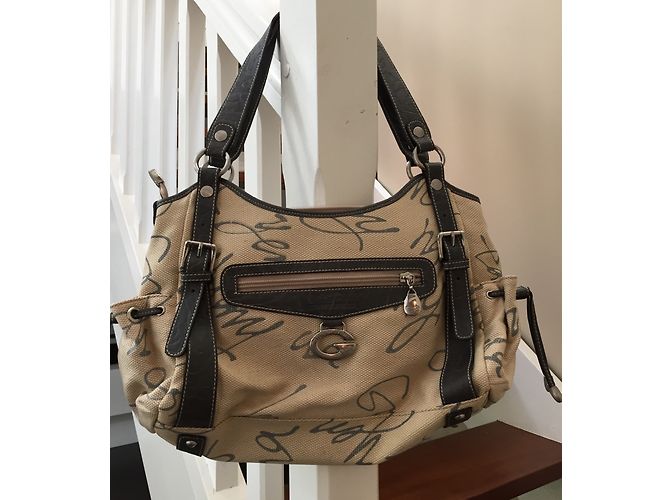 Autre Marque Borsa Gil Holster beige in tessuto - vista 3