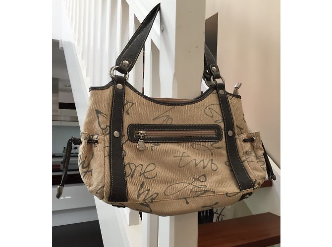 Autre Marque Borsa Gil Holster beige in tessuto - vista 4