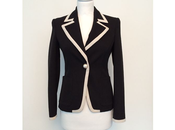 Blazer Moschino Cheap And Chic Negro con Perla Decorativa - vista 3