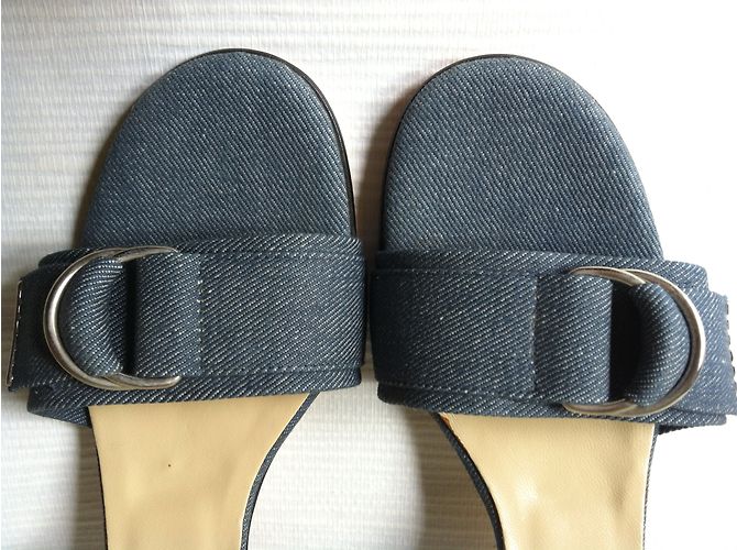 Sandali sling-back Hugo Boss in denim blu - vista 3