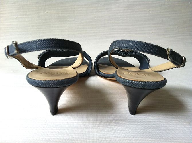 Sandali sling-back Hugo Boss in denim blu - vista 4