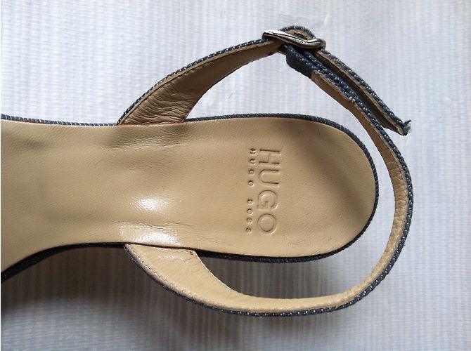 Sandali sling-back Hugo Boss in denim blu - vista 5