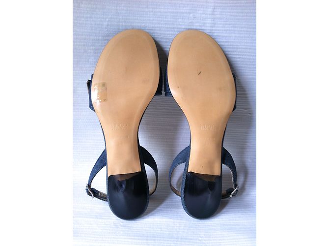 Sandali sling-back Hugo Boss in denim blu - vista 6