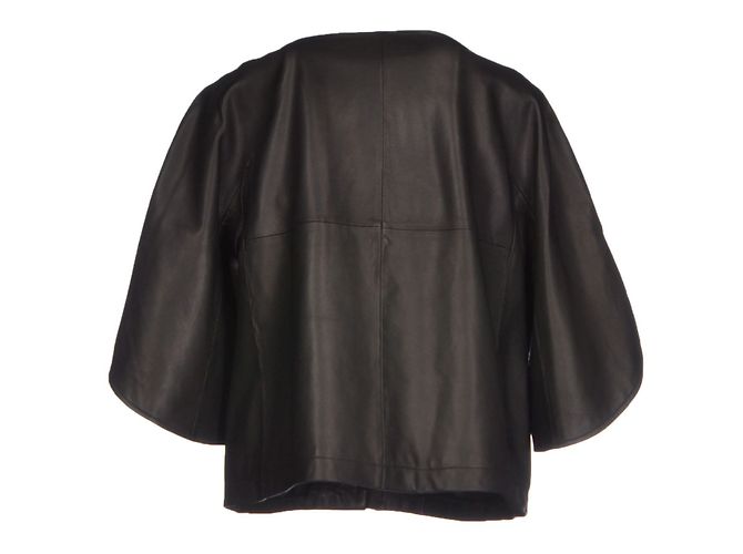 Thakoon Addition Lederjacke aus schwarzem Lammfell - Ansicht 2