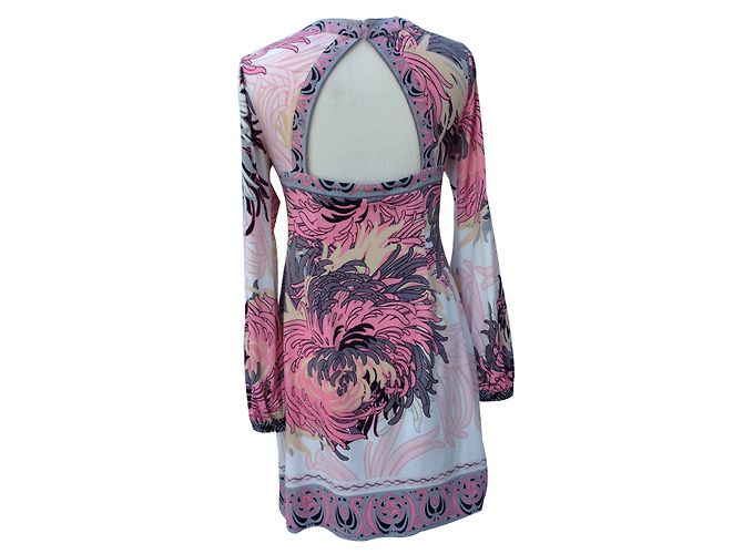Vestido curto Hale Bob estampado com decote em V e pérolas Multicor - vista 2
