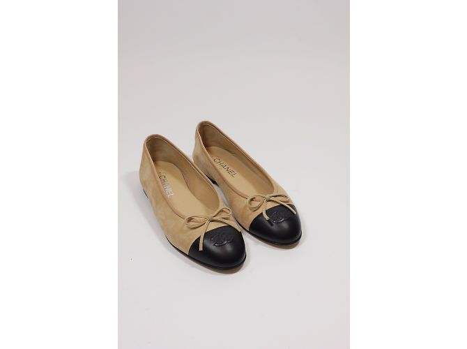 Chanel Bailarinas de gamuza Beige - vista 3