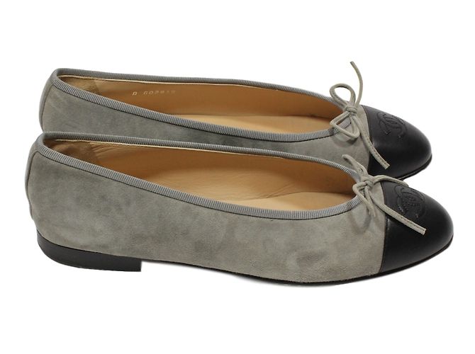 Chanel Bailarinas de gamuza Gris - vista 2