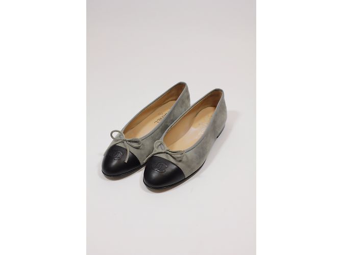 Chanel Bailarinas de gamuza Gris - vista 3