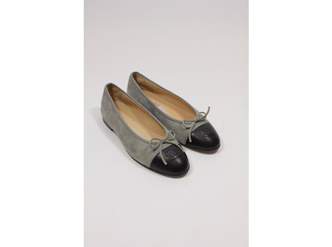 Chanel Bailarinas de gamuza Gris - vista 4