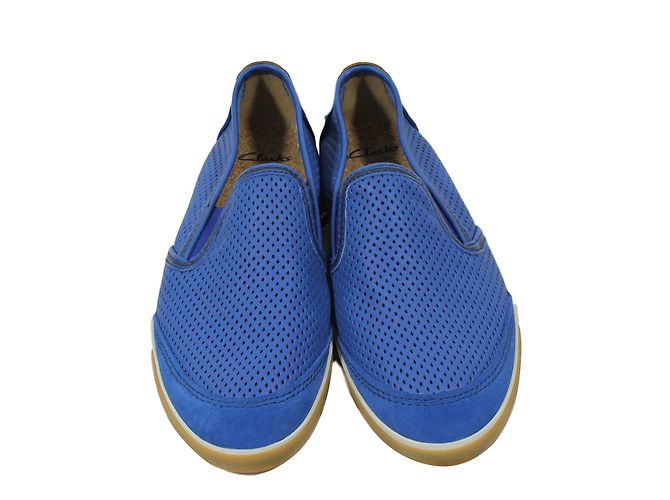 Sneakers Tennis Clarks in pelle traforata blu - vista 2