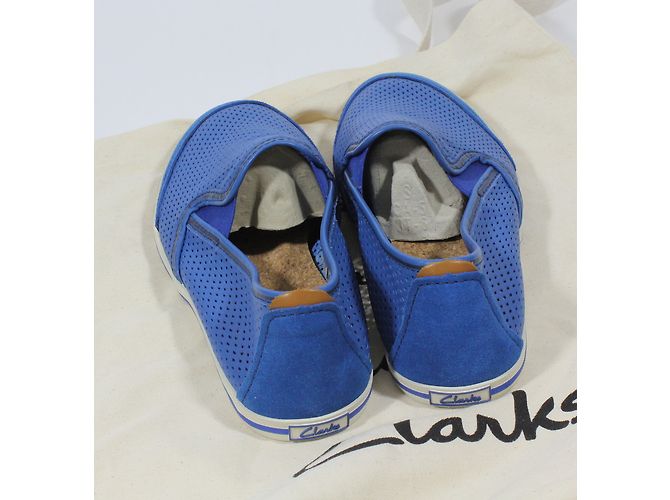 Sneakers Tennis Clarks in pelle traforata blu - vista 7