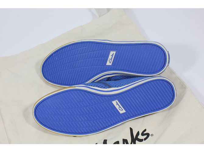 Sneakers Tennis Clarks in pelle traforata blu - vista 8