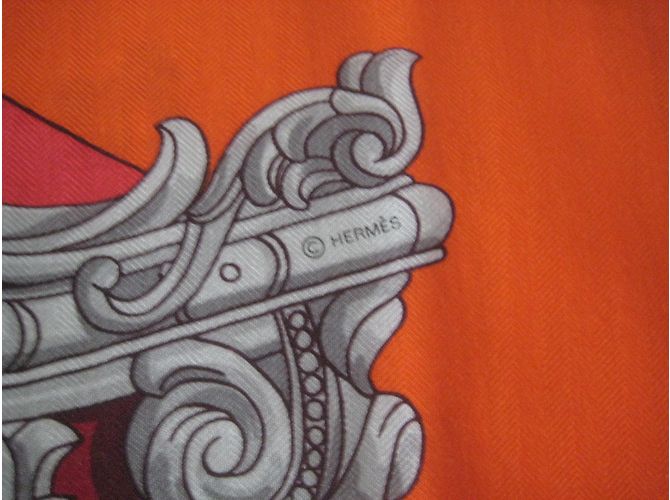 Hermès Lenços Laranja - vista 4