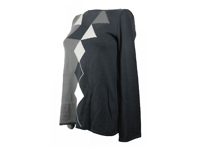 Emporio Armani Wollpullover Grau mit Geometrischem Muster - Ansicht 4