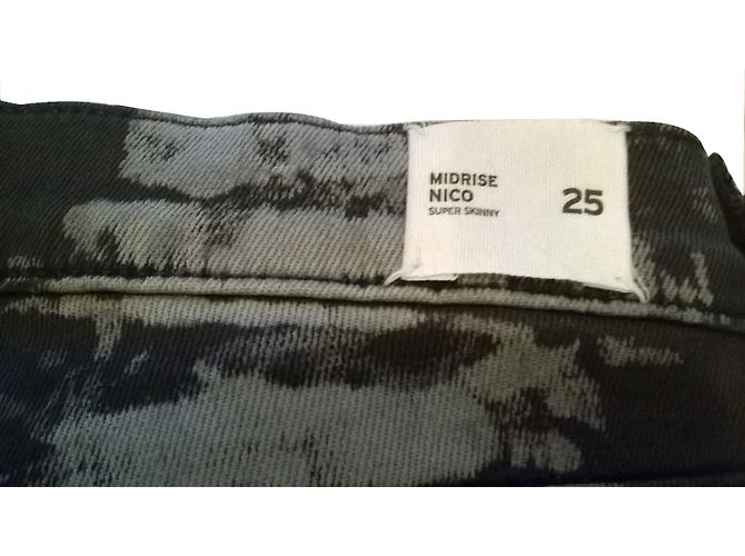 Vaqueros Skinny Hudson Negros con Manchas Blancas Talla 25 - vista 2