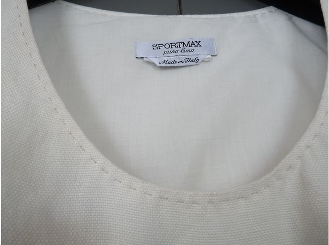 Sportmax Leinenkleid Weiß - Ansicht 4