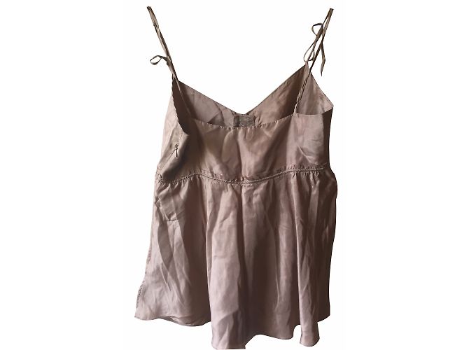 Top de seda Tara Jarmon marrón claro talla 40 - vista 2