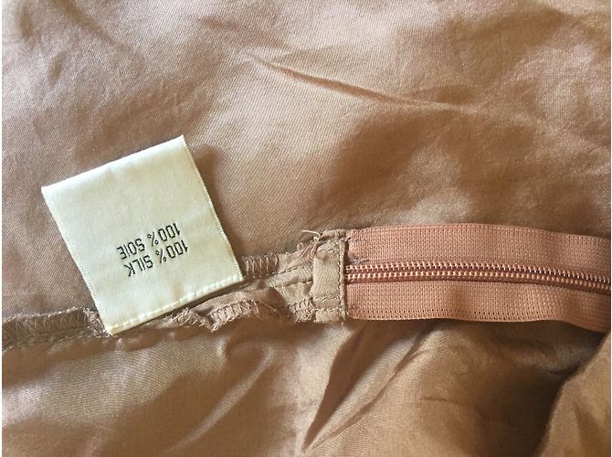 Top de seda Tara Jarmon marrón claro talla 40 - vista 4