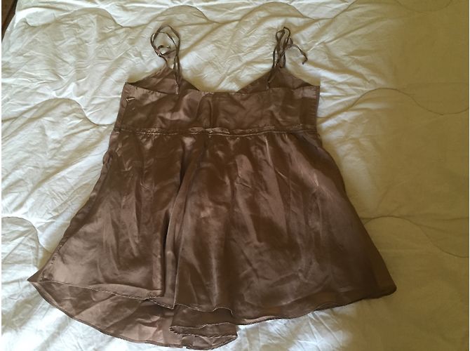 Top de seda Tara Jarmon marrón claro talla 40 - vista 5