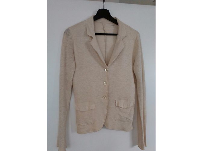 Giacca Majestic in lino e seta beige - vista 4