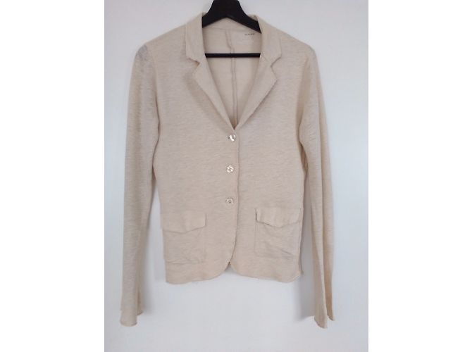 Giacca Majestic in lino e seta beige - vista 5