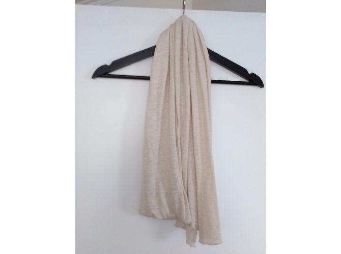 Sciarpa Majestic in lino beige - vista 3
