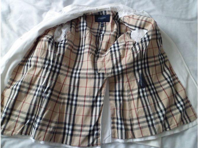 Burberry London Jacke Weiß Baumwolle - Ansicht 3