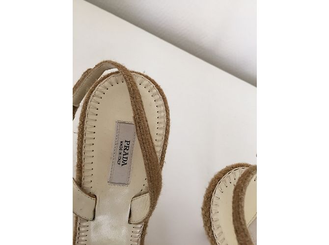 Prada Riemchen Pumps Beige Stoff 37.5 - Ansicht 3