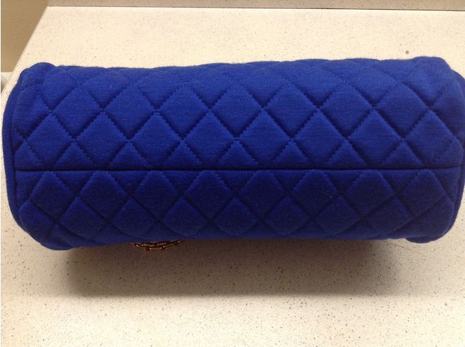 Borsa a mano Mademoiselle Chanel Blu Jersey - vista 3