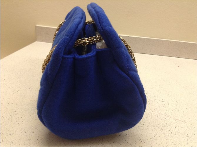 Borsa a mano Mademoiselle Chanel Blu Jersey - vista 4