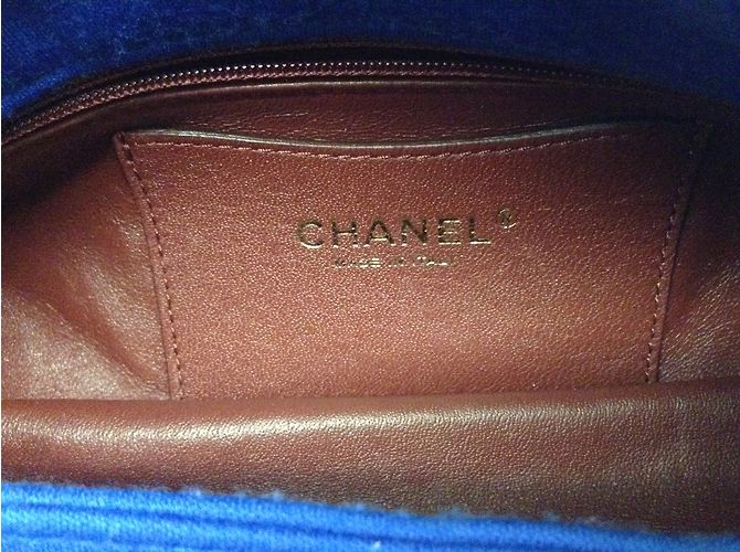 Borsa a mano Mademoiselle Chanel Blu Jersey - vista 5