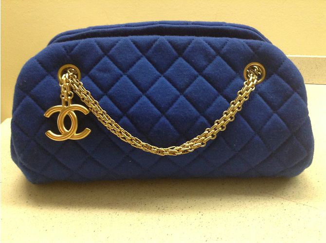 Borsa a mano Mademoiselle Chanel Blu Jersey - vista 7