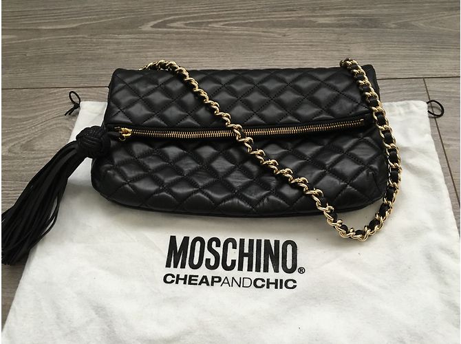 Borsa a mano Moschino Cheap And Chic in pelle nera Nero - vista 3