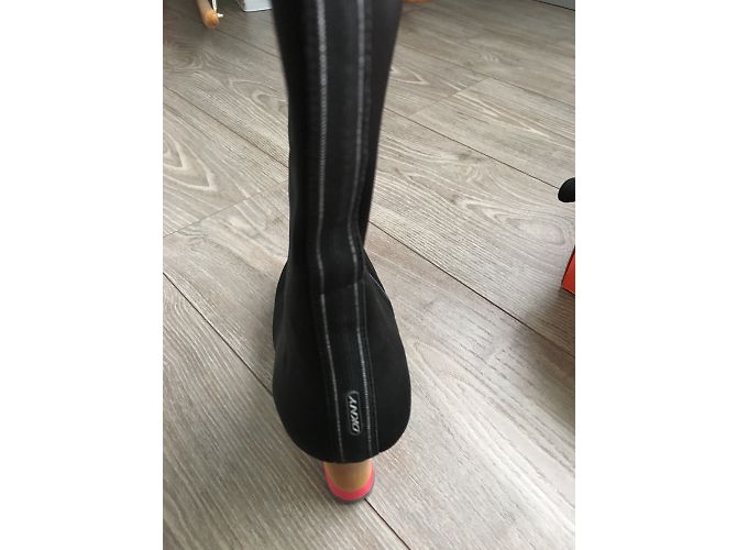 Dkny Black Cloth Wedge Boots Size 38 - view 4