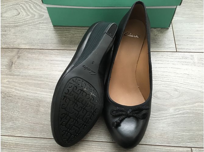 Sandali con zeppa Clarks in pelle nera taglia 38 Nero - vista 3